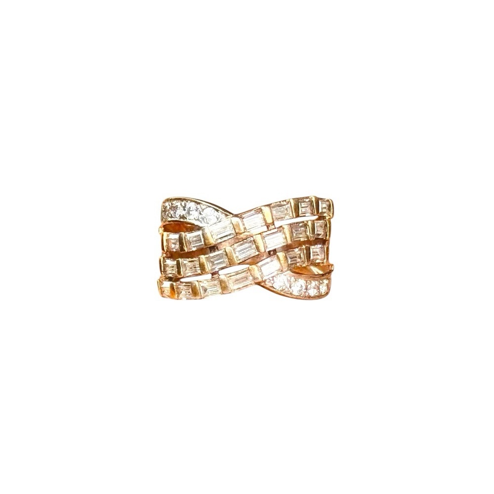 VINTAGE FASHION Ring Gold plated Cubic Zirconia Size 7.5